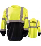 Hi-Viz Long Sleeve T-Shirt , Black Bottom Front GLSHIVIZBB