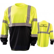 Hi-Viz Long Sleeve T-Shirt , Black Bottom Front GLSHIVIZBB Hi-Viz Long Sleeve T-Shirt , Black Bottom Front GLSHIVIZBB